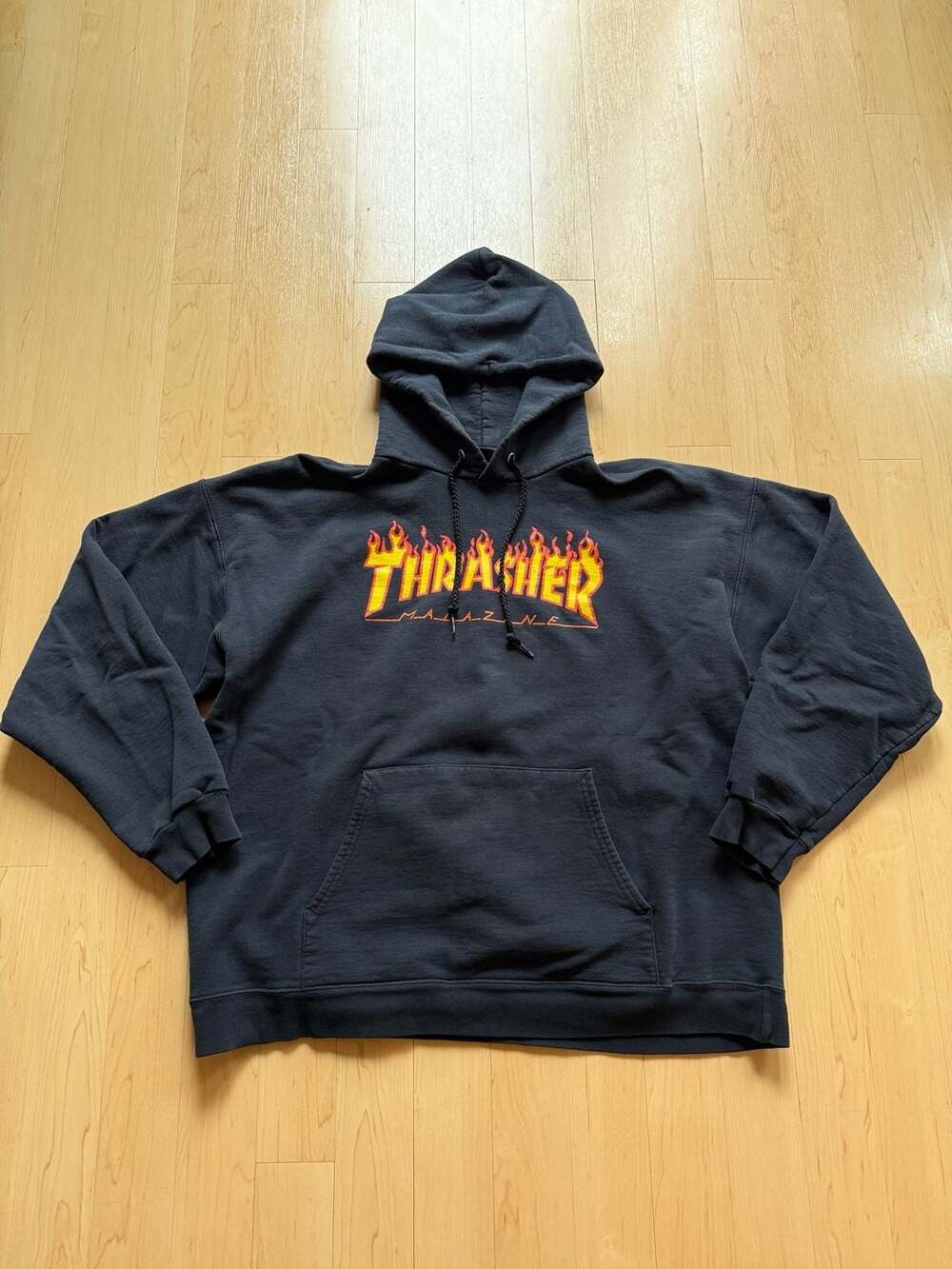 00’s Thrasher Magazine Flame Logo Black Pullover Hoodie